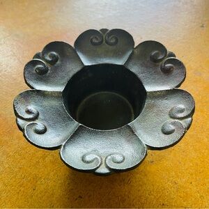 Vintage Japanese Cast Iron Ikebana Vase Flower Design